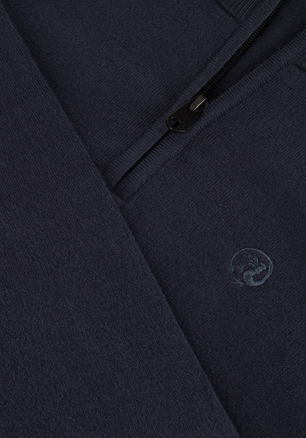 Blauwe CAST IRON Trui HALF ZIP COLLAR ESSENTIAL COTTON STRETCH - large