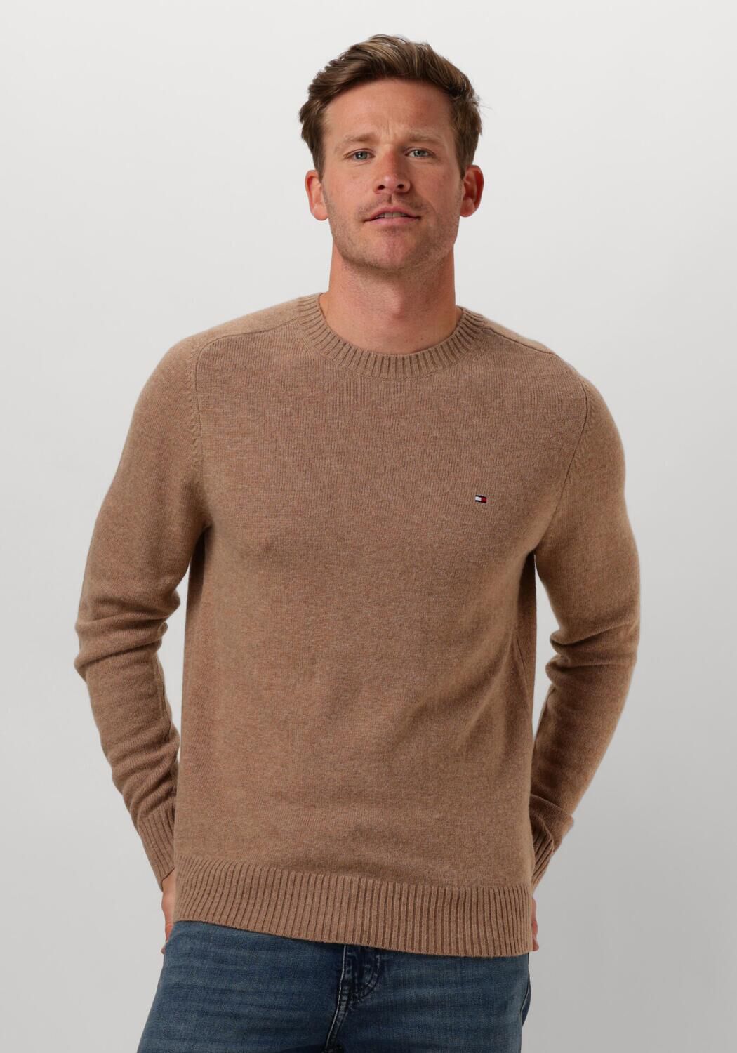TOMMY HILFIGER Heren Truien & Vesten Lambswool Crew Neck Camel