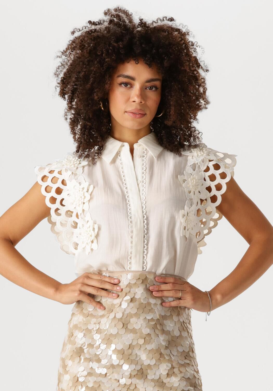COPENHAGEN MUSE Dames Tops & T-shirts Molly Shirt Gebroken Wit
