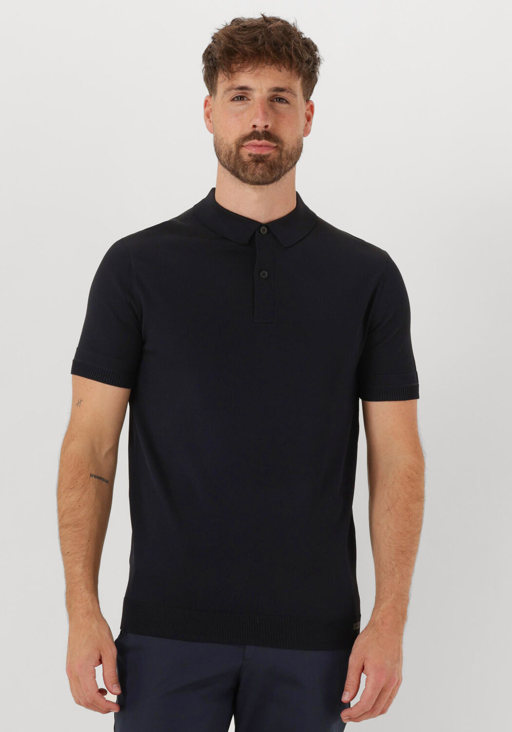 GENTI Heren Polo's & T-shirts Polo Button Ss K2046-1260 Donkerblauw