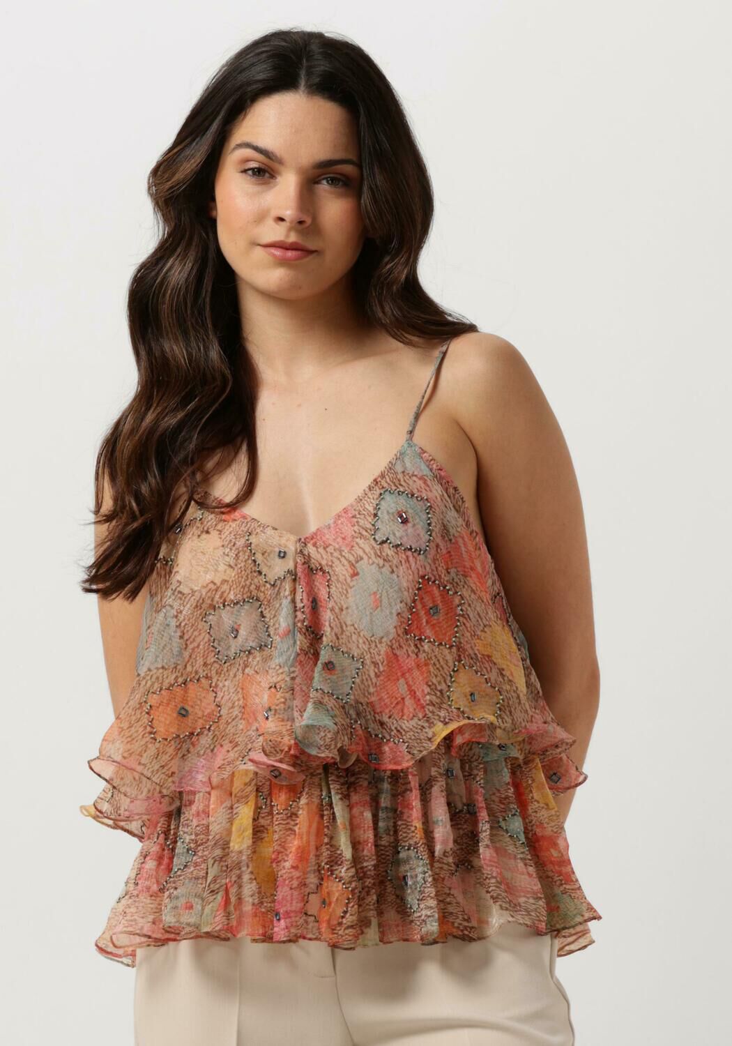 Mes Demoiselles Feestelijke tops met kralen en ruches Multicolor Dames