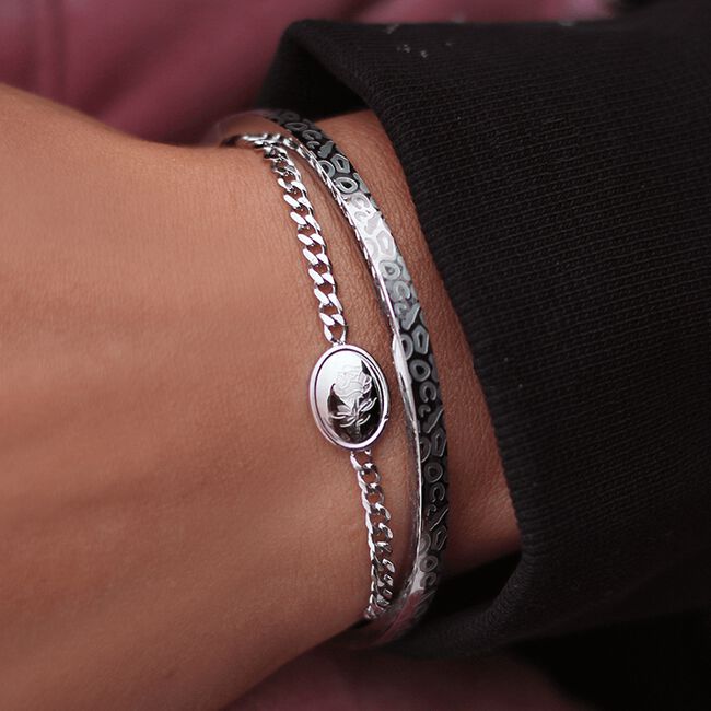 Zilveren MY JEWELLERY Armbanden ARMBAND BEDEL OVAAL ROOS Zilveren MY JEWELLERY Armbanden ARMBAND BEDEL OVAAL ROOS - large
