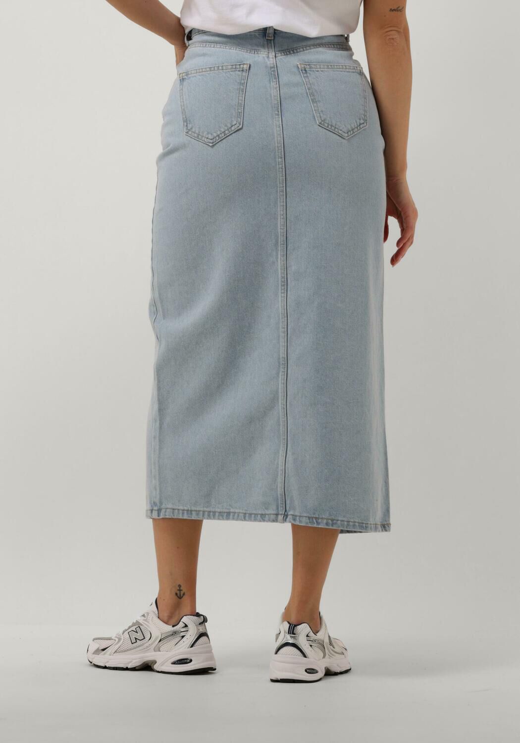 NOTRE-V Dames Rokken Denim Maxi Skirt Blauw