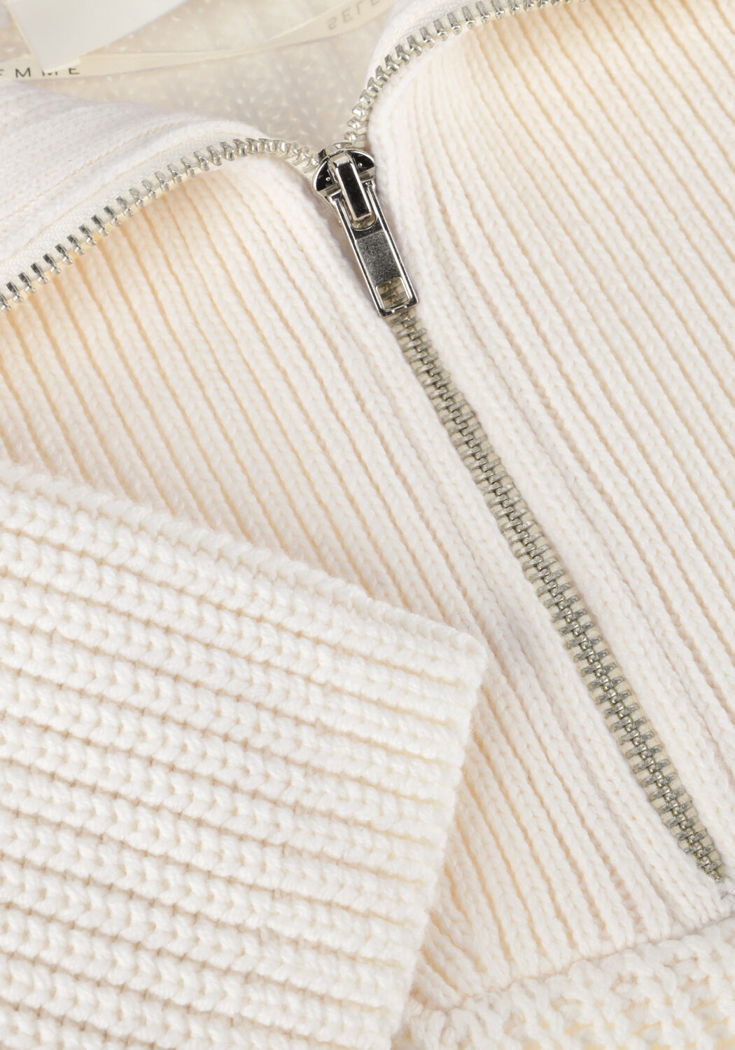 Witte SELECTED WOMEN Coltrui SLFBLOOMIE LS KNIT HALF ZIP - large