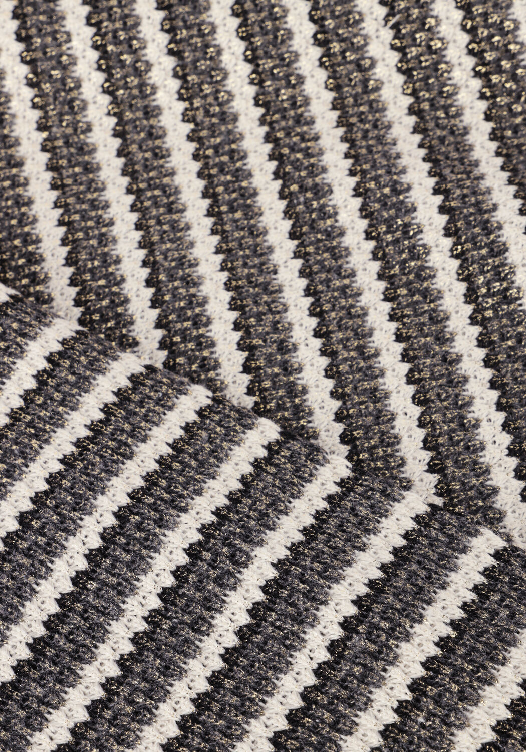 Zwarte SUMMUM T-shirt SLEEVELESS TOP KNITTED STRIPE COATED - large