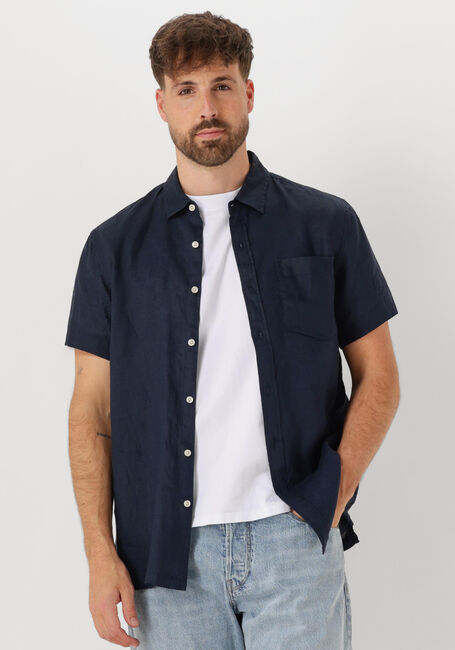 Donkerblauwe SCOTCH & SODA Casual overhemd LINEN SHIRT - large