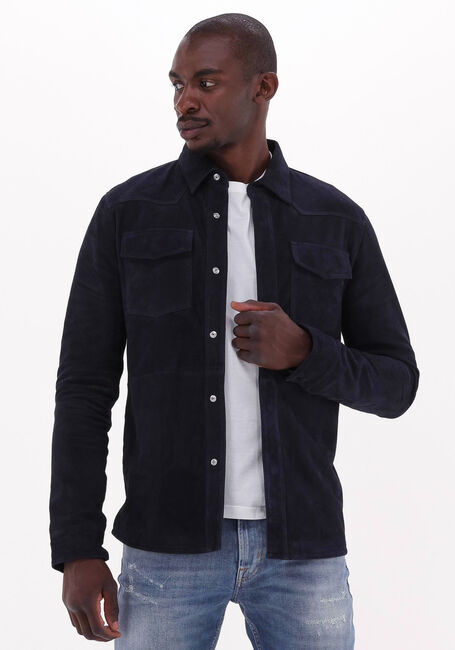 Donkerblauwe GOOSECRAFT Overshirt WYATT SHIRT - large
