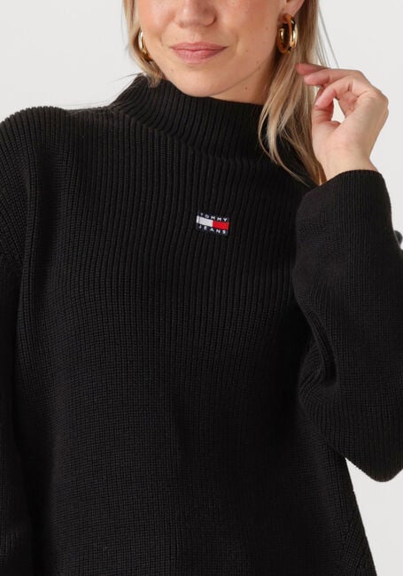 Zwarte TOMMY JEANS Sweater TJW MOCKNECK BADGE SWEATER - large