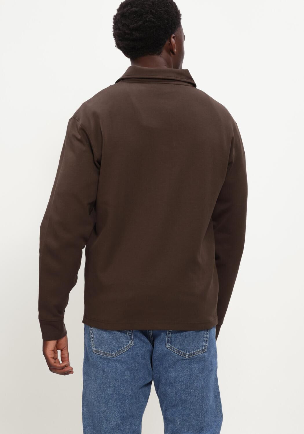 Bruine SELECTED MEN Sweater SLHTOM SOFT FULL ZIP SWEAT NOOS - large