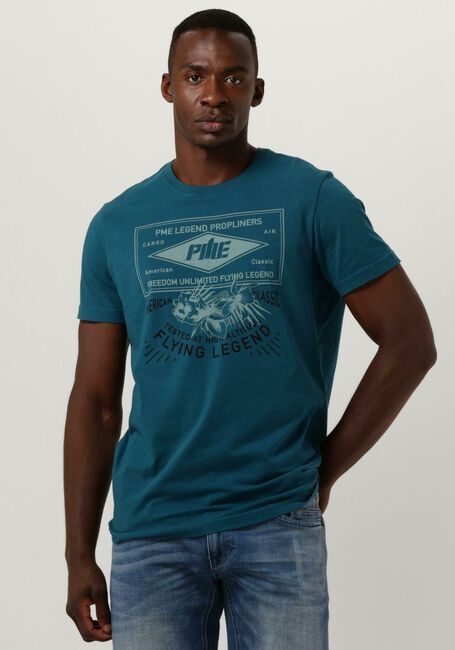 Blauwe PME LEGEND T-shirt SHORT SLEEVE R-NECK SINGLE JERSEY LW PLAY - large