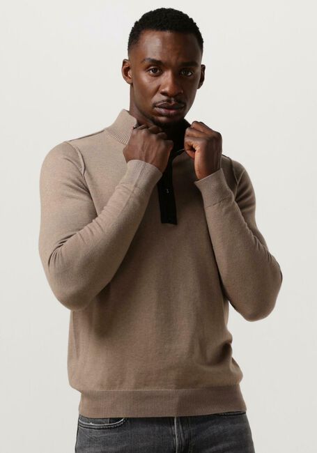 Beige BUTCHER OF BLUE Trui CLIFDEN HALFZIP - large