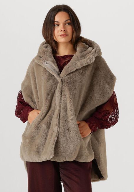 Taupe BEAUMONT Faux fur jas KORI BODYWARMER - large