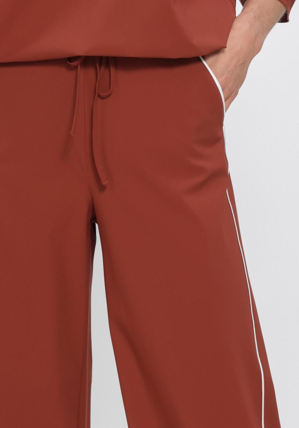 Bruine STUDIO ANNELOES Wijde broek LEXIE PIPING TROUSERS - large