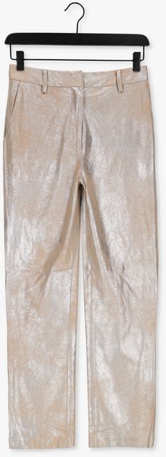 Zilveren ALIX THE LABEL Pantalon LADIES WOVEN FAUX SUEDE STRAIGHT LEG PANTS - large