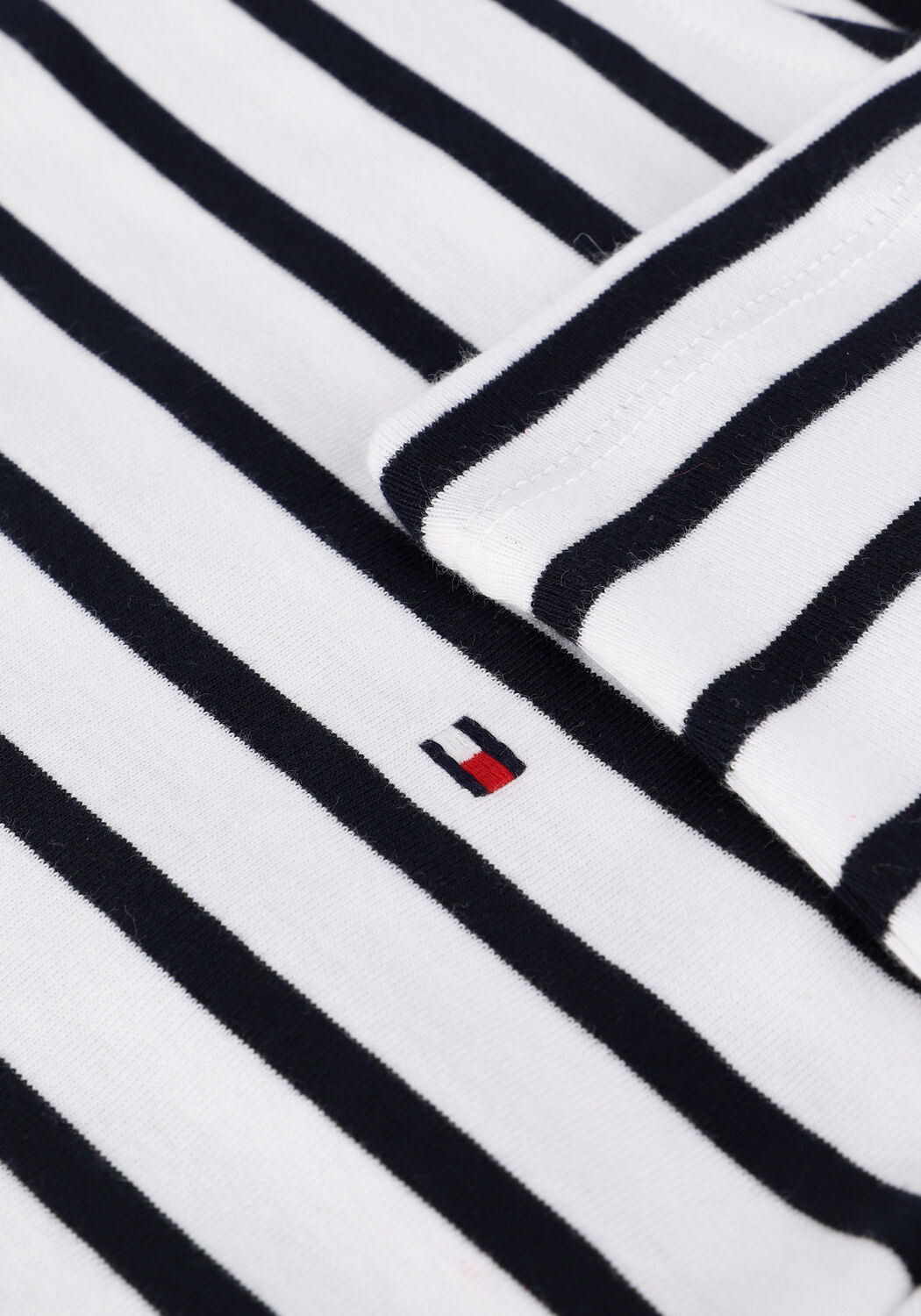 Witte TOMMY HILFIGER T-shirt SLIM STP BOAT-NK TOP 3/4 SLV - large