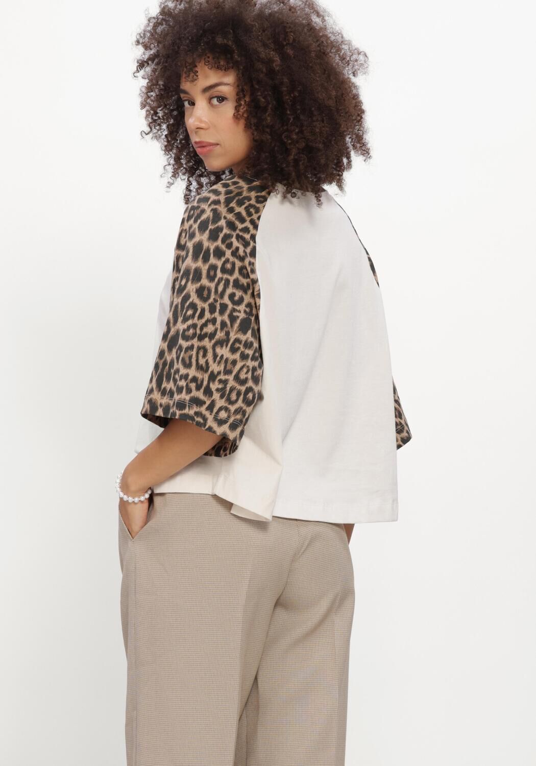 Witte CATWALK JUNKIE T-shirt BASEBALL LEOPARD TSHIRT - large