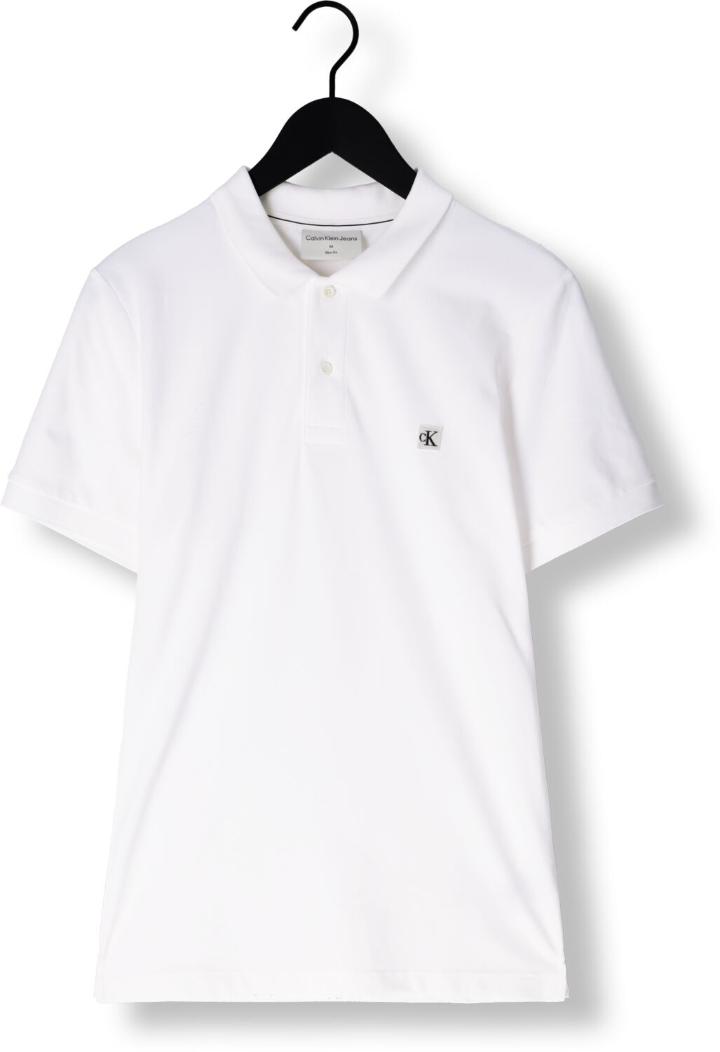 CALVIN KLEIN Heren Polo's & T-shirts Ck Embro Badge Slim Polo Wit
