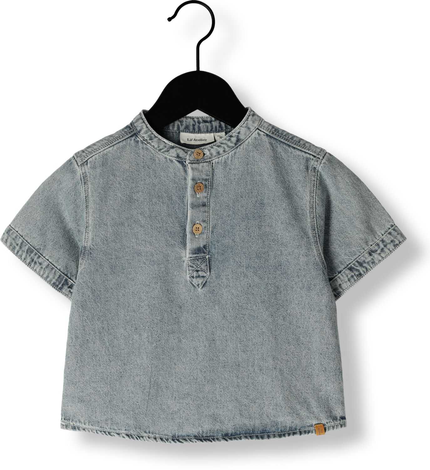 LIL' ATELIER Jongens Overhemden Nmmfundo Ss Loose Dnm Shirt 4331-fd Lil Blauw