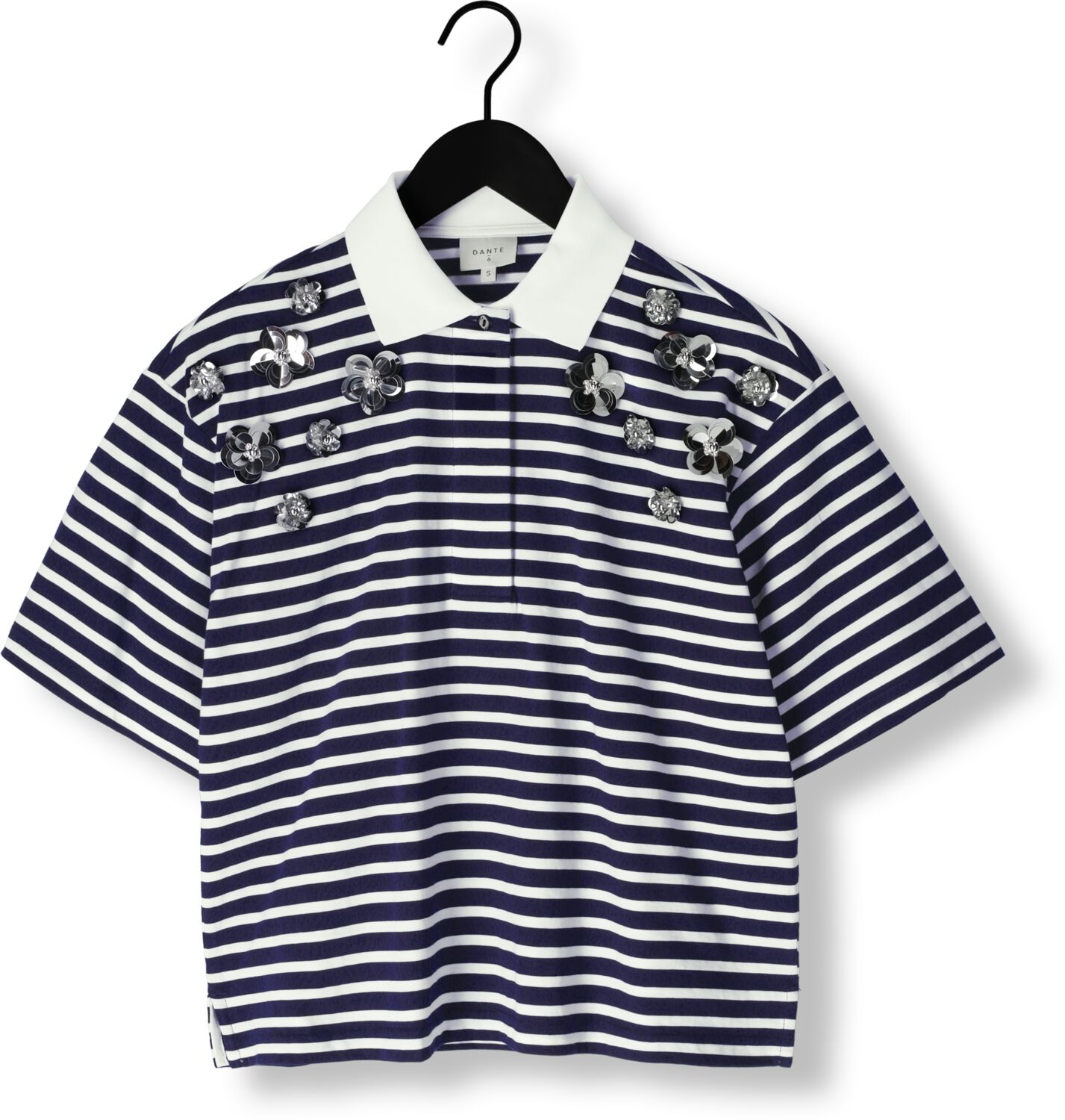 DANTE6 Dames Tops & T-shirts Titan Embellished Polo Shirt Donkerblauw