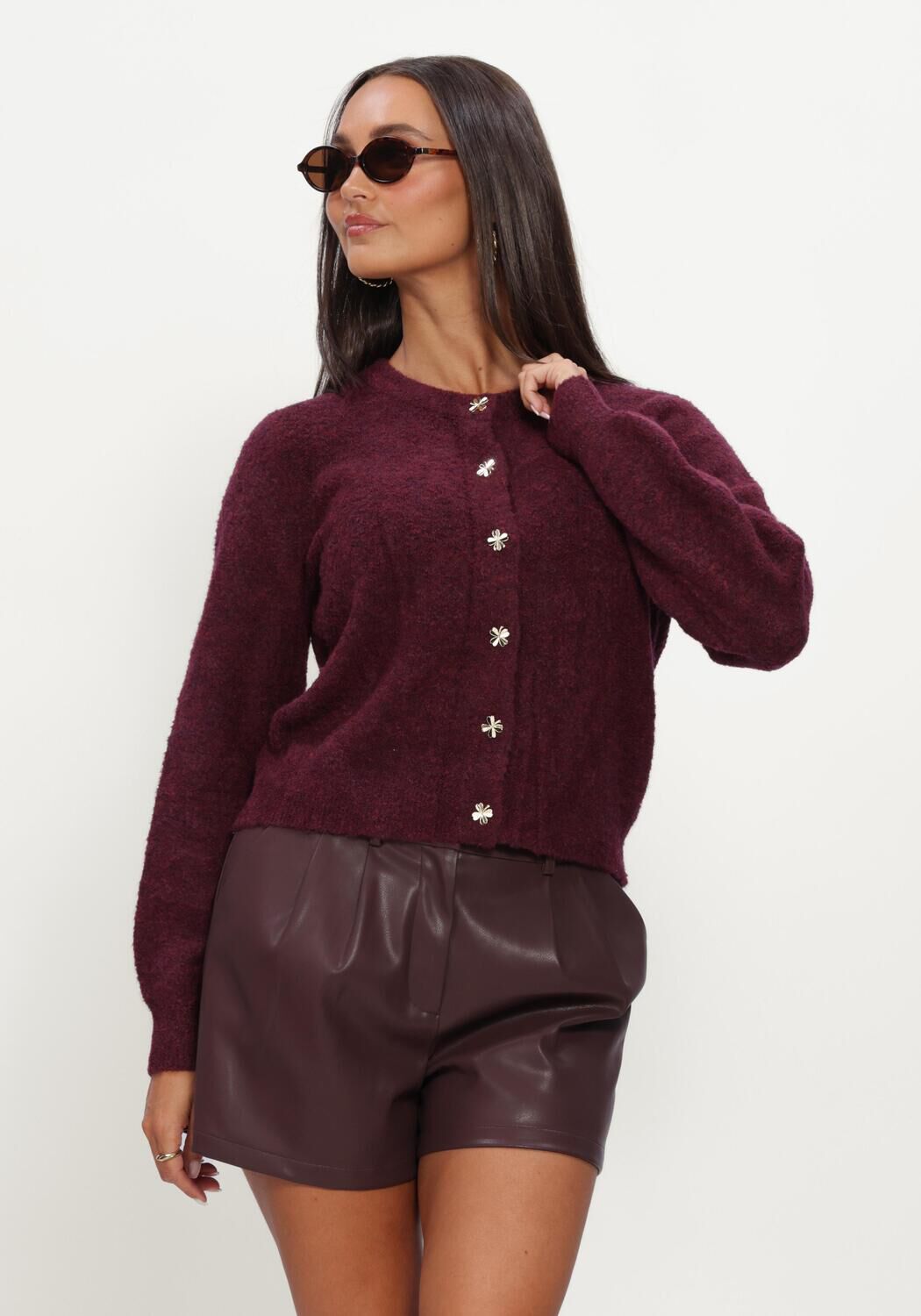 YDENCE Dames Truien & Vesten Cardigan Eden Bordeaux