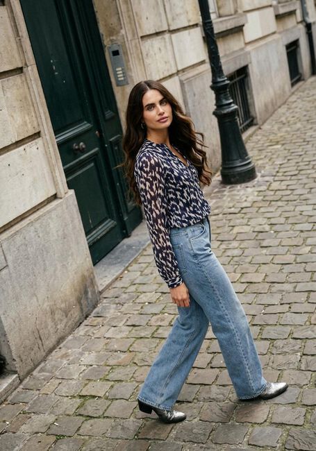 Donkerblauwe NEO NOIR Blouses LANDA DISTRESSED BLOUSE - large