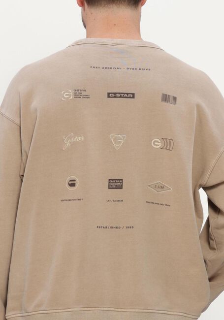 Beige G-STAR RAW Sweater WASHED MULTI GR RELAXED R SW - large