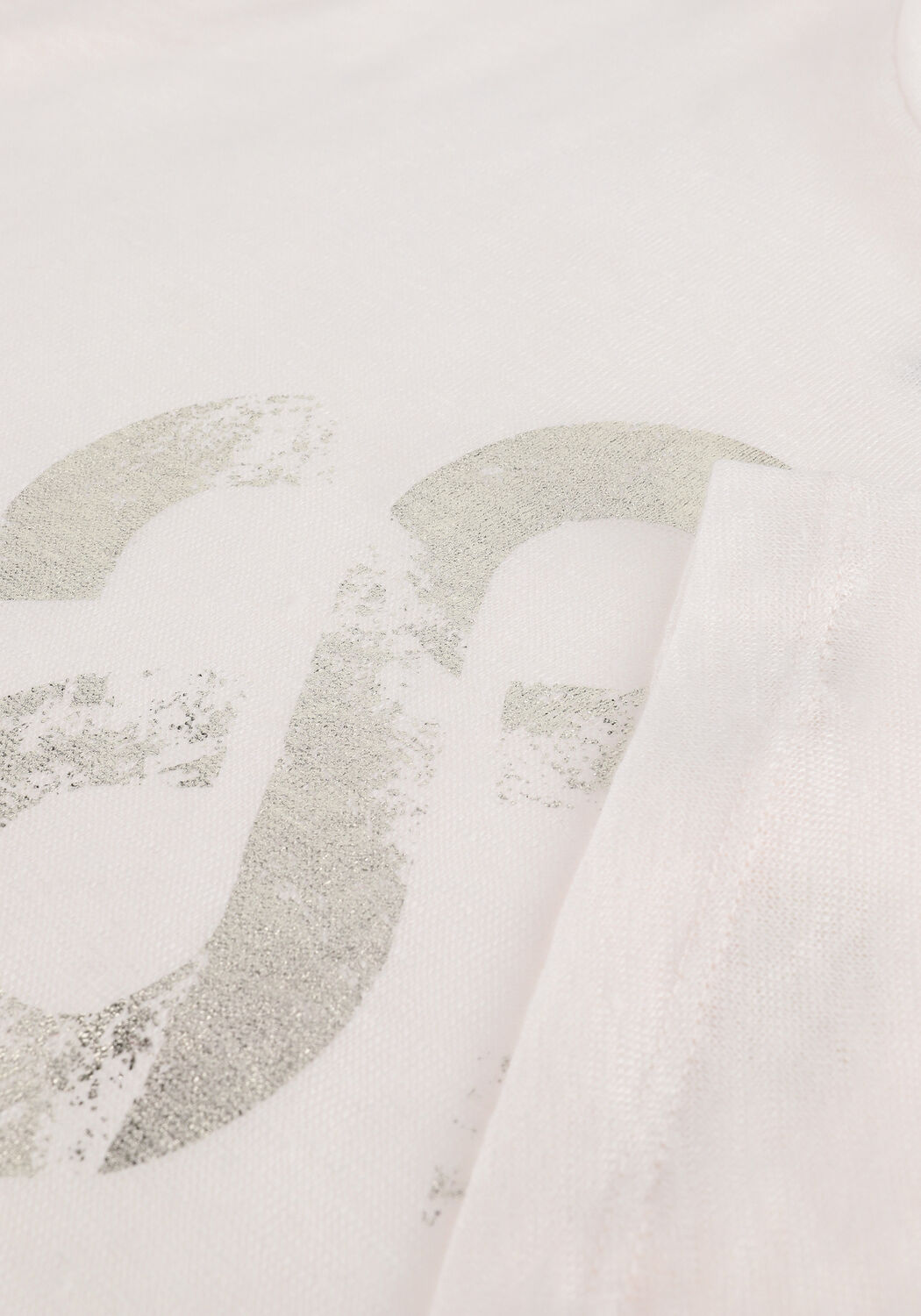 Gebroken wit SUMMUM T-shirt TEE LOGO ARTWORK LINEN JERSEY - large