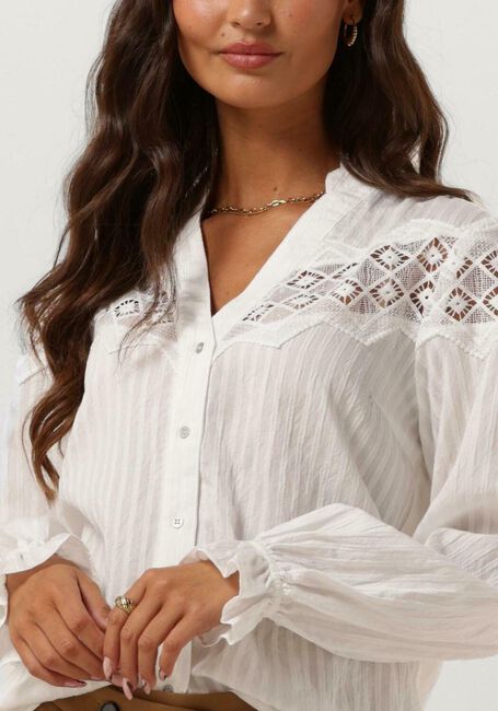 Witte CO'COUTURE Blouses SELMA ANGLE LACE SHIRT - large