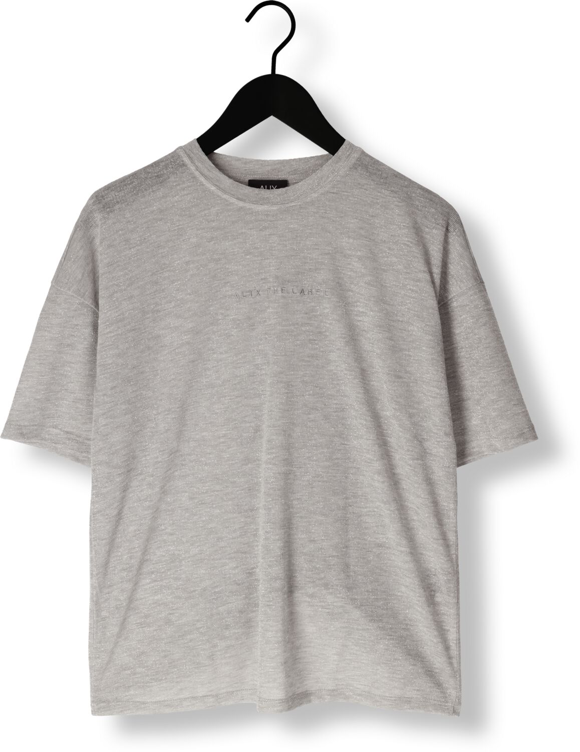 ALIX THE LABEL Dames Tops & T-shirts Ladies Knitted Sheer T-shirt Zilver