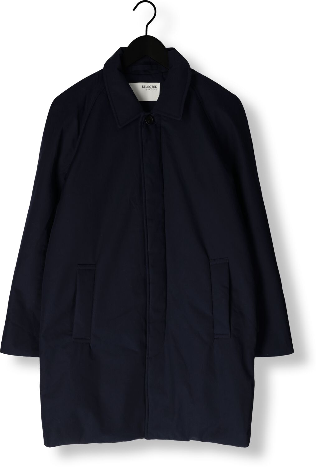 SELECTED HOMME Heren Jassen Slhjones Cotton Mac Coat Donkerblauw