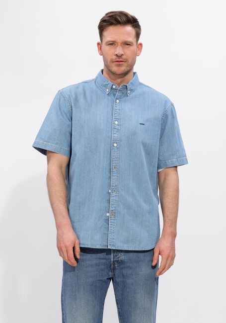Lichtblauwe LEVI'S Casual overhemd SS AUTHENTIC BUTTON DOWN - large