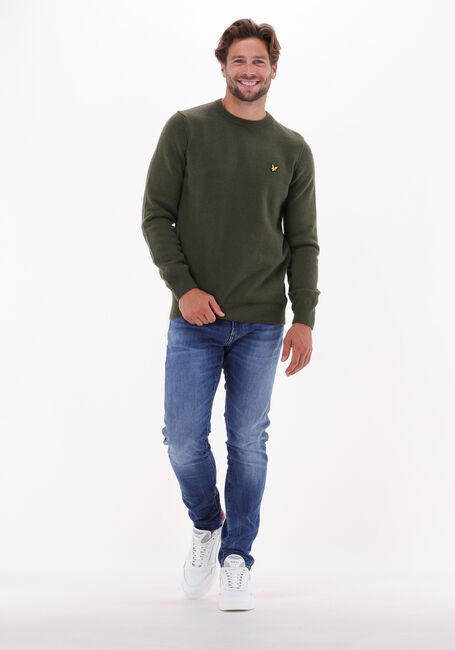 Olijf LYLE & SCOTT Trui CREW NECK LAMBSWOOL BLEND JUMPER - large