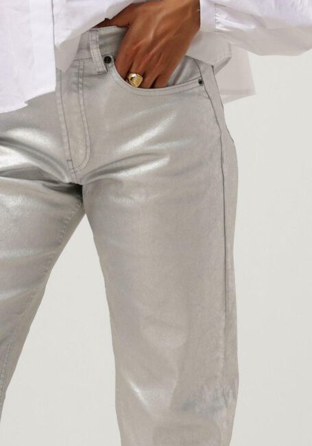 Zilveren CO'COUTURE Wijde broek SILVER STRAIGHT HIP JEANS - large