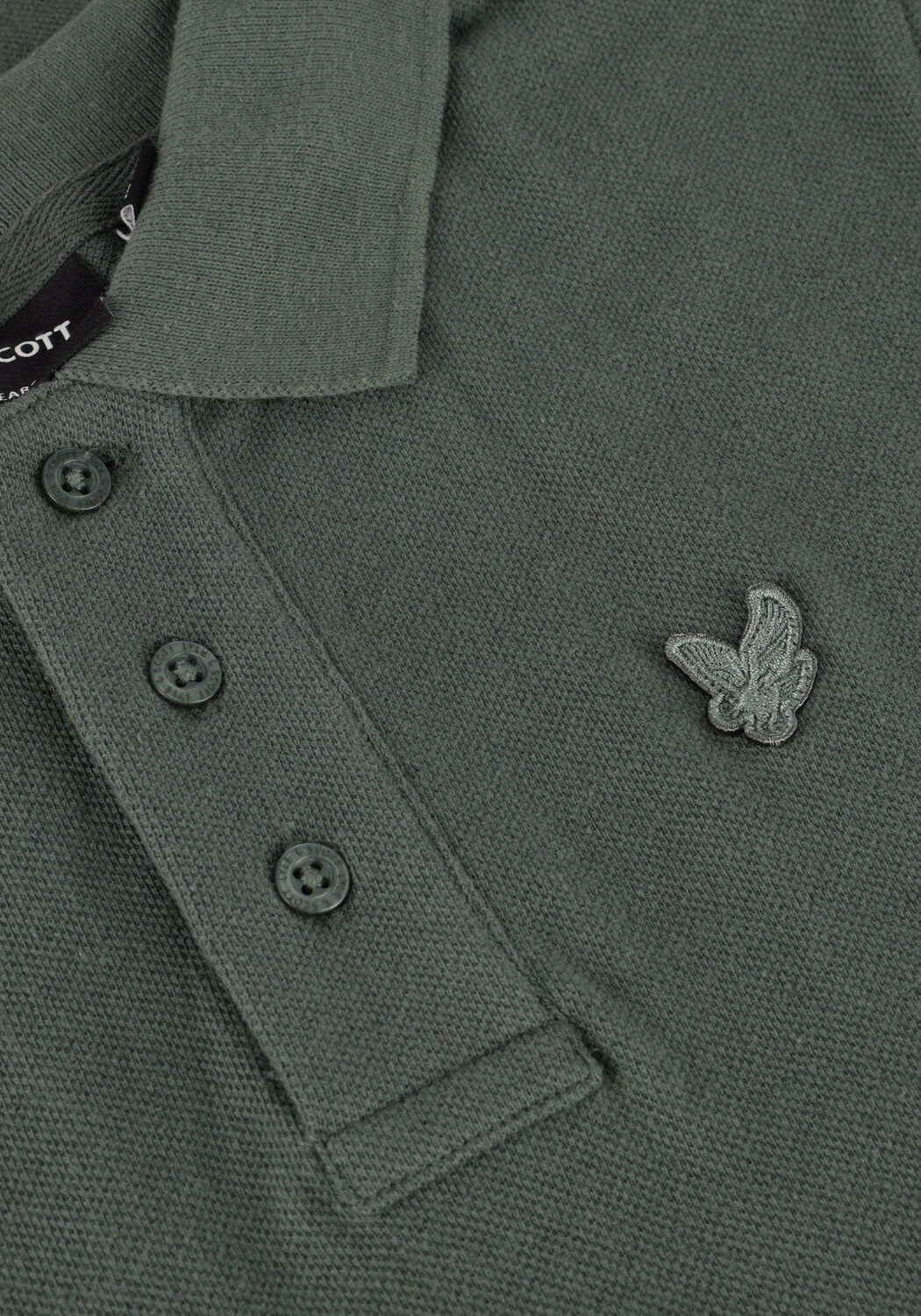 Groene LYLE & SCOTT T-shirt LINEN POLO SHIRT - large