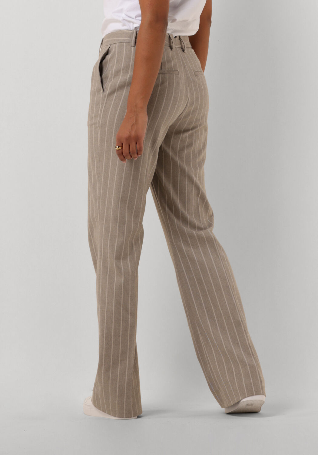 MOS MOSH Dames Broeken Rhys Stripe Pant Grijs