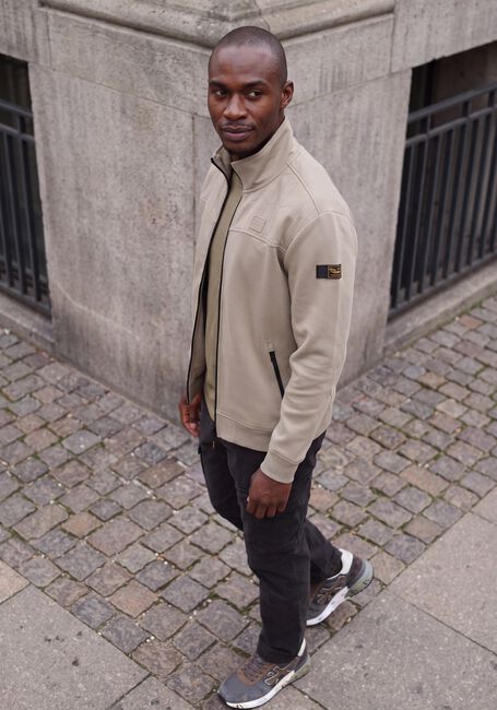 Beige PME LEGEND Trui ZIP JACKET INTERLOCK SWEAT - large