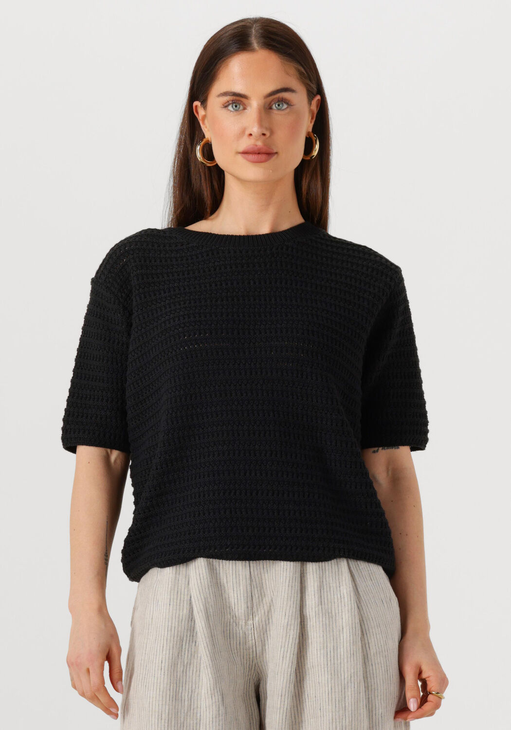 WITHBLACK Dames Tops & T-shirts Wblkindra Ss Tee Zwart