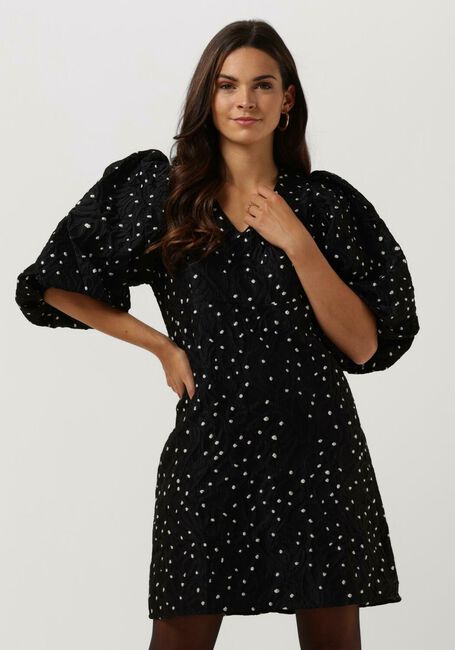 Zwarte CO'COUTURE Mini jurk YOYO DOT JACQUARD V-DRESS - large