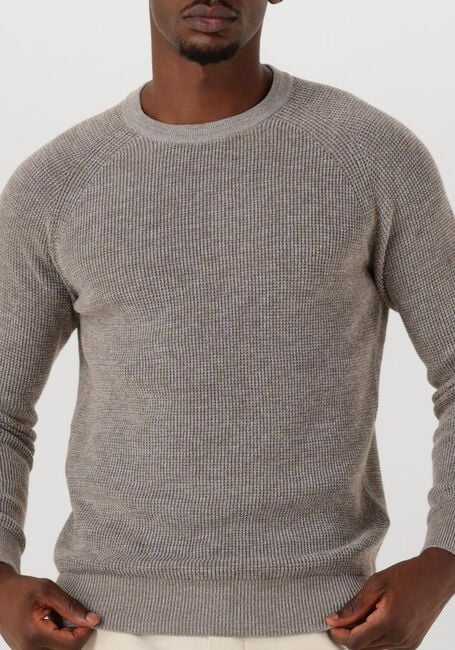 Taupe GENTILUOMO Trui ROUND LS RAGLAN - large