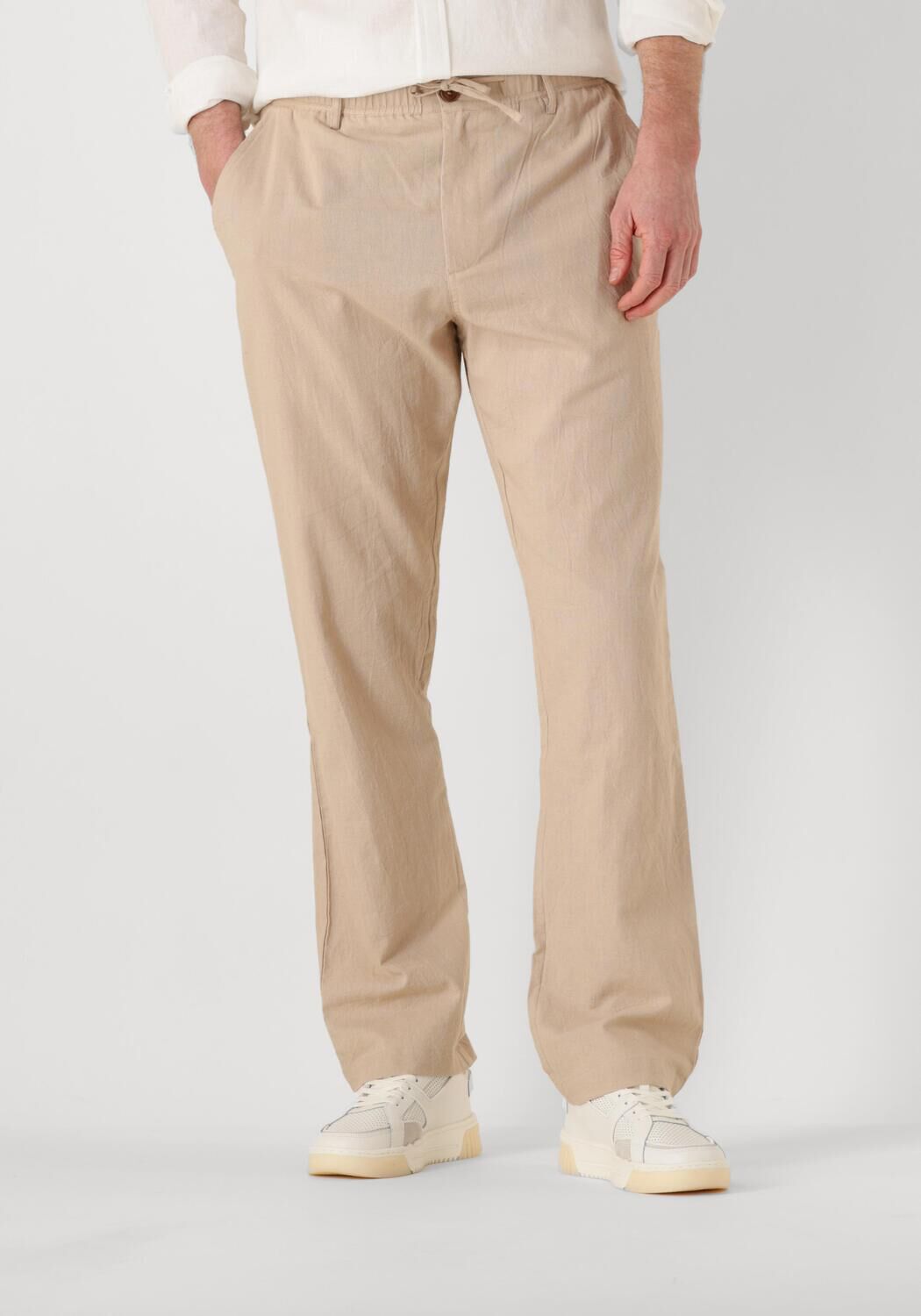 ANERKJENDT Heren Broeken Akjan Cot linen Ela Pants Beige