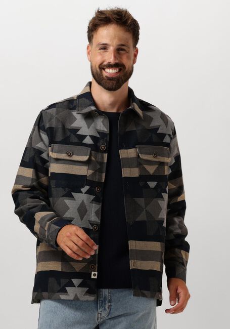 Blauwe ANERKJENDT Overshirt AKOSCAR BIG SIZE INKA - large