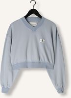 Lichtblauwe CALVIN KLEIN Trui WOVEN LABEL WASHED V-NECK Lichtblauwe CALVIN KLEIN Trui WOVEN LABEL WASHED V-NECK - medium