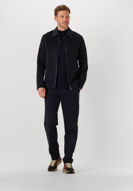 Donkerblauwe PROFUOMO Coltrui PULLOVER MOCK NECK MERINO - large