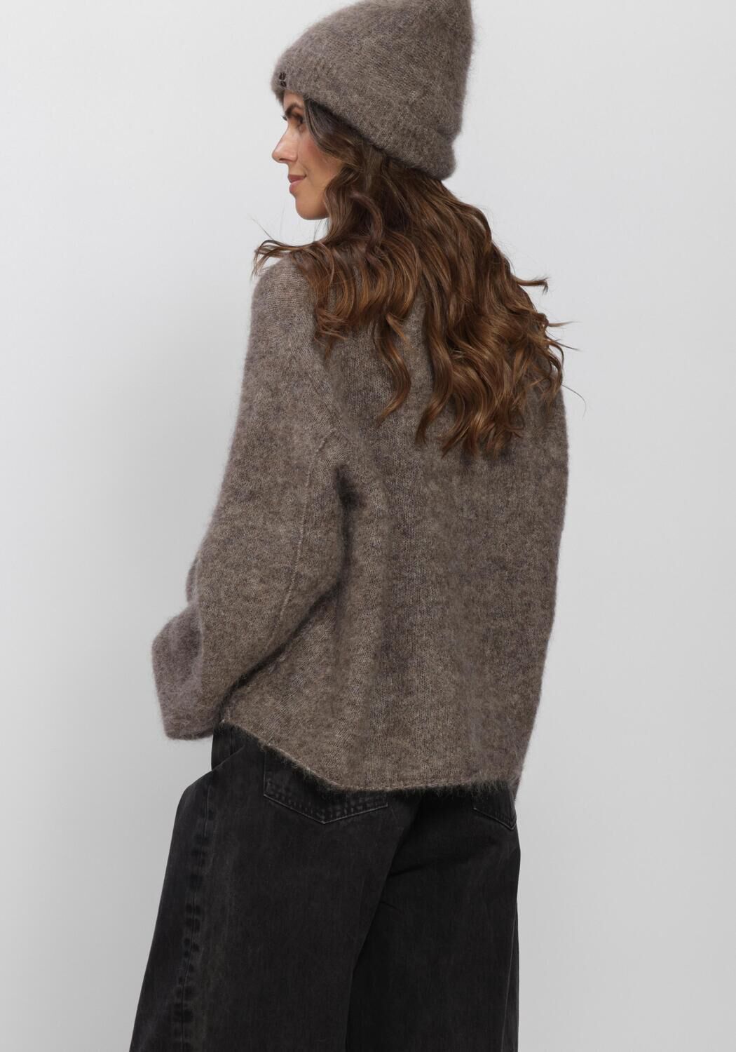 Taupe BY-BAR Trui VASILE PULLOVER - large