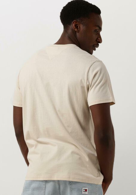 Beige TOMMY JEANS T-shirt TJM SLIM ESSENTIAL FLAG TEE - large