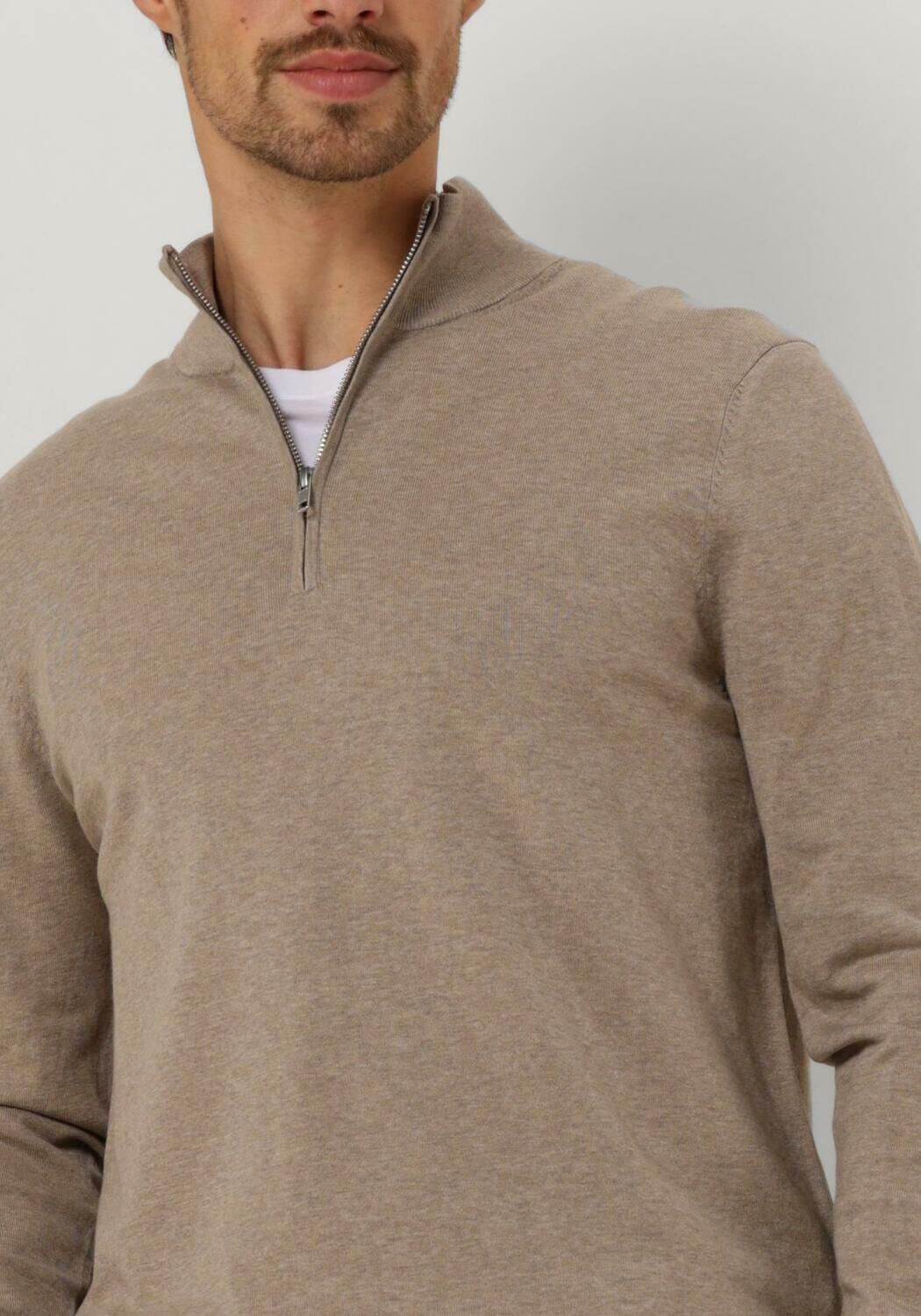 PROFUOMO Heren Truien & Vesten Pullover Half Zip Beige