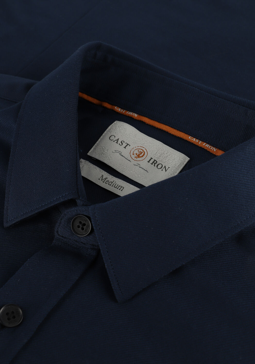 Donkerblauwe CAST IRON Casual overhemd LONG SLEEVE SHIRT TWILL JERSEY - large