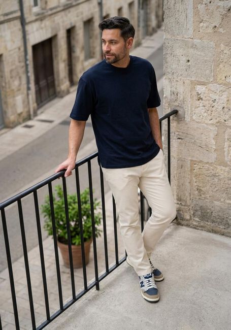 Beige SELECTED MEN Chino SLH175-SLIM MILES STRUCTURE DYED PANT - large