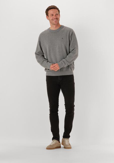 Grijze CALVIN KLEIN Trui LS EZ CORRON CREWNK SWEATER 12GG - large
