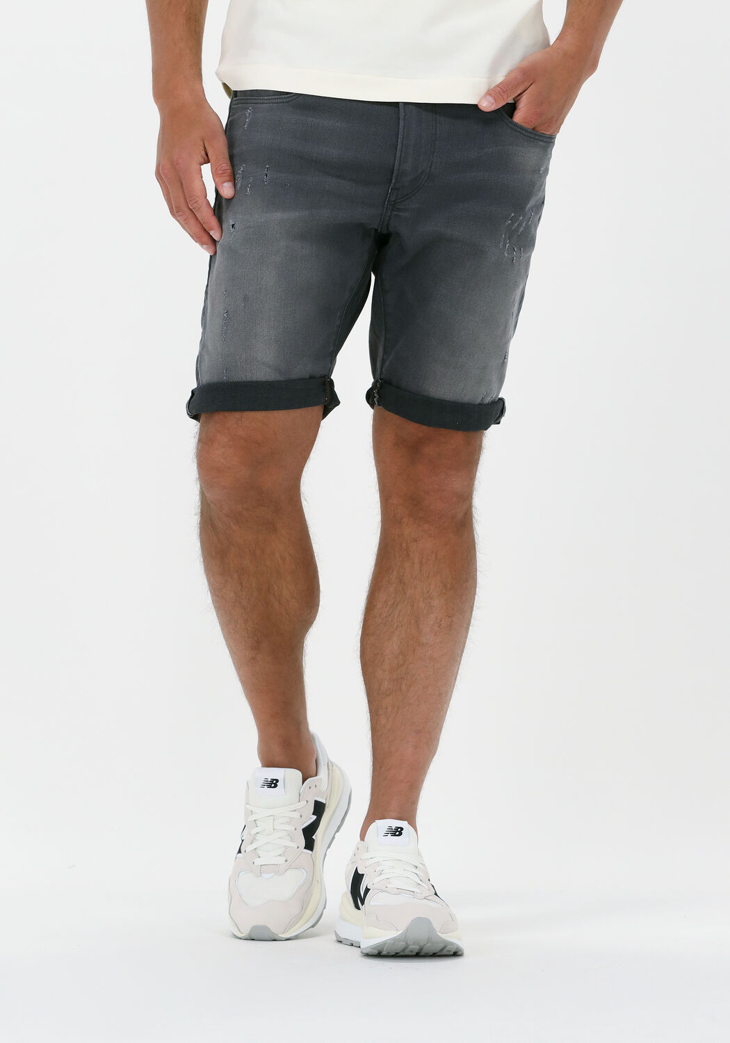 Grijze G STAR RAW Korte broek 3301 SLIM SHORT Omoda